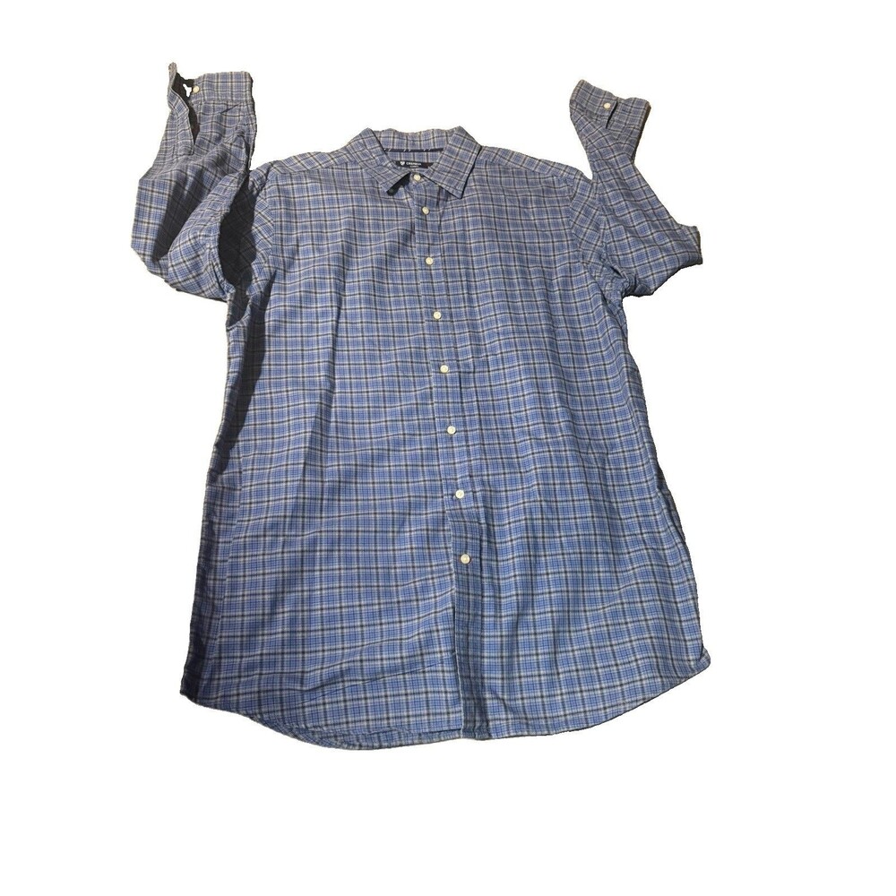 Cremieux classics men’s blue plaid long sleeve button down